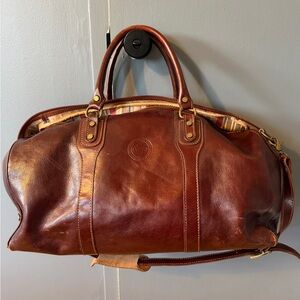 Cenzo Brown Leather overnight bag